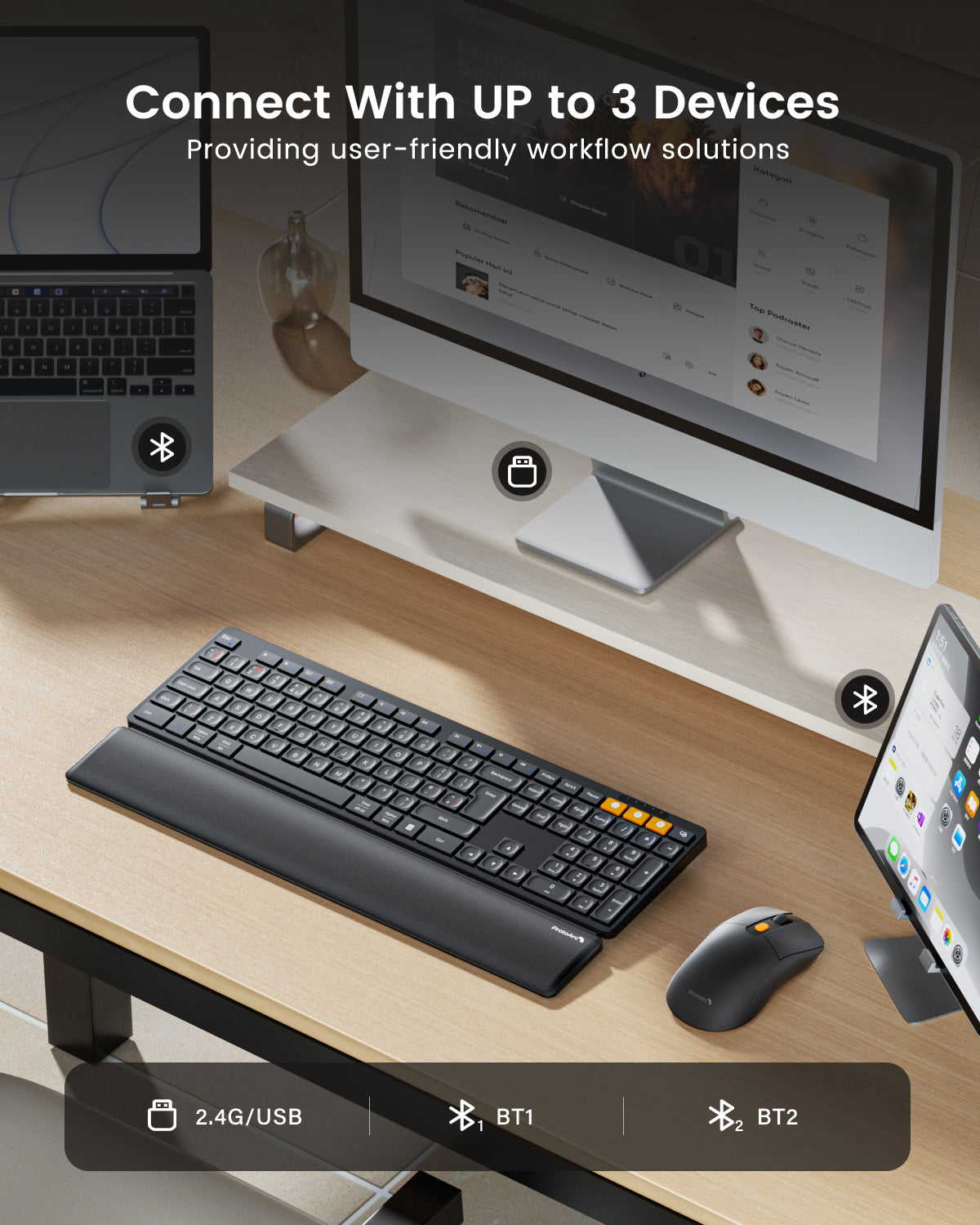 KM60 Wireless Keyboard & Mouse Combo (UK Layout)