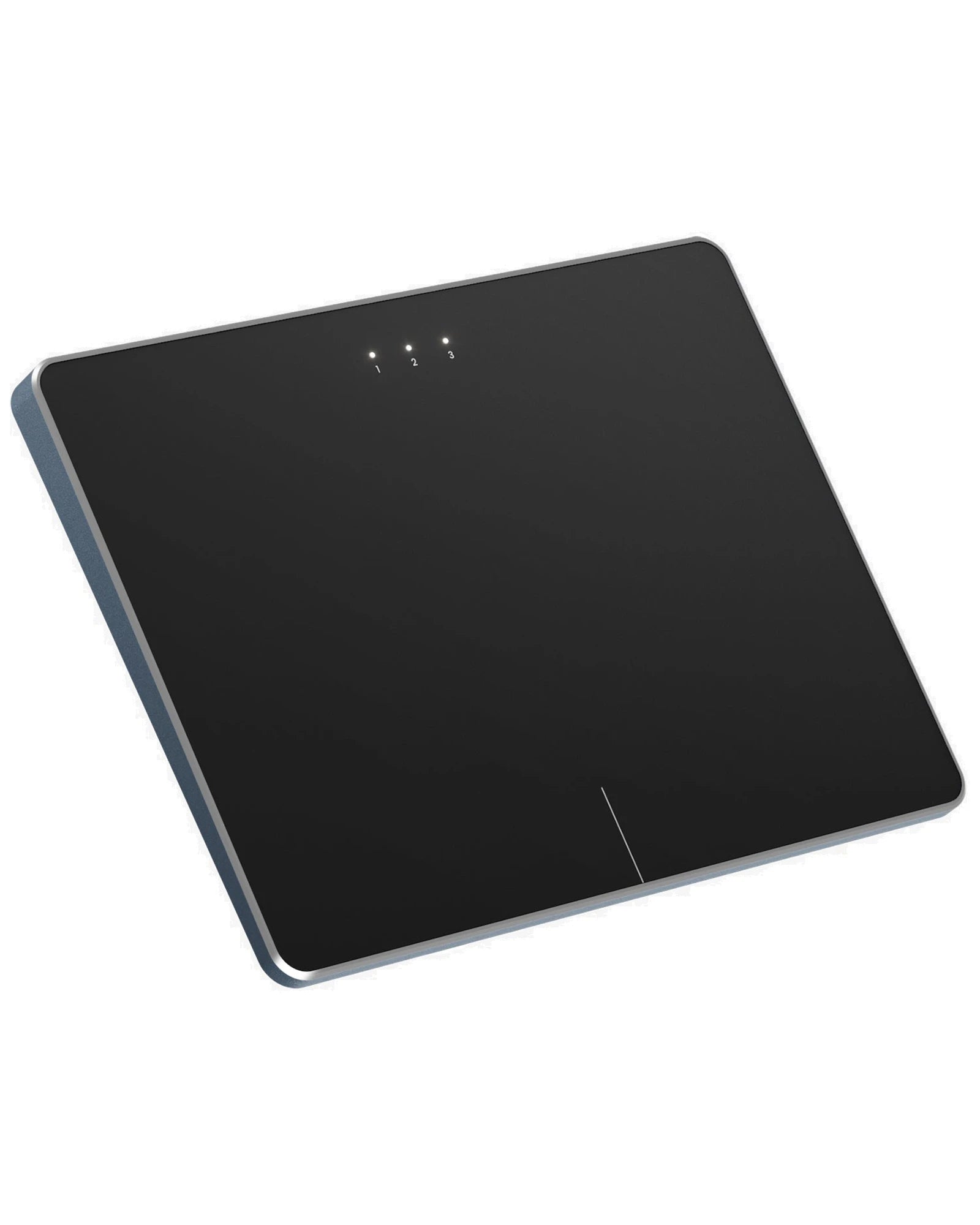 T1 Plus wireless trackpad, gray, with indicators 1, 2, 3 for Bluetooth connection.