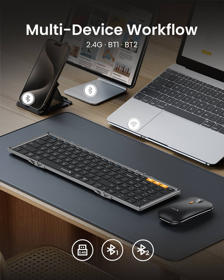 XKM01 Tri-Fold Bluetooth Keyboard and Mouse Combo