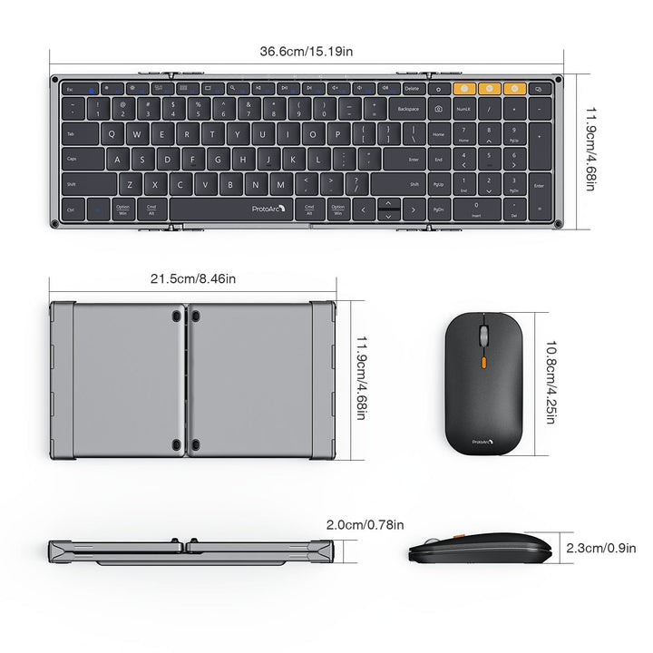 XKM01 三つ折り Bluetooth キーボードとマウスのコンボ