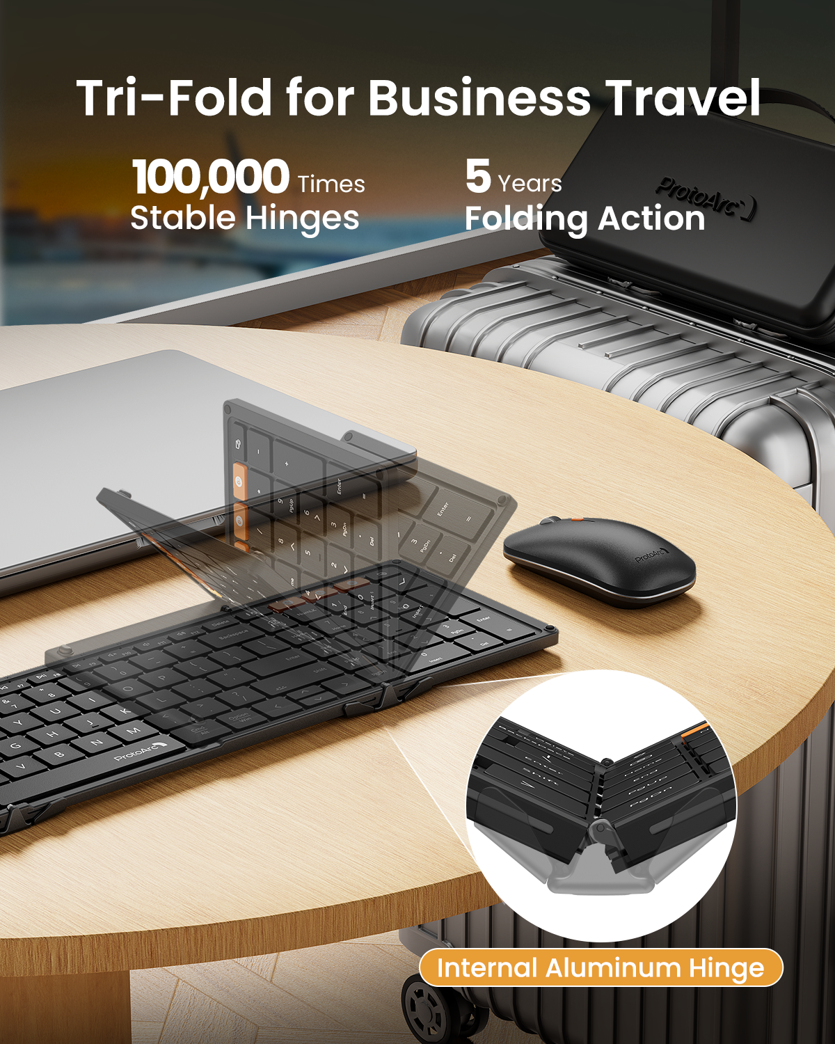 ProtoArc XKM01 Pro Backlit Foldable Keyboard & Mouse<