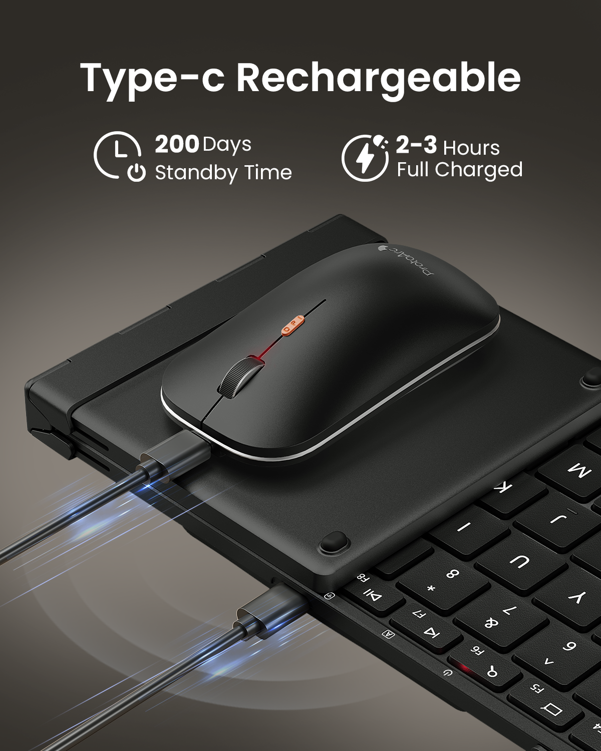 ProtoArc XKM01 Pro Backlit Foldable Keyboard & Mouse<