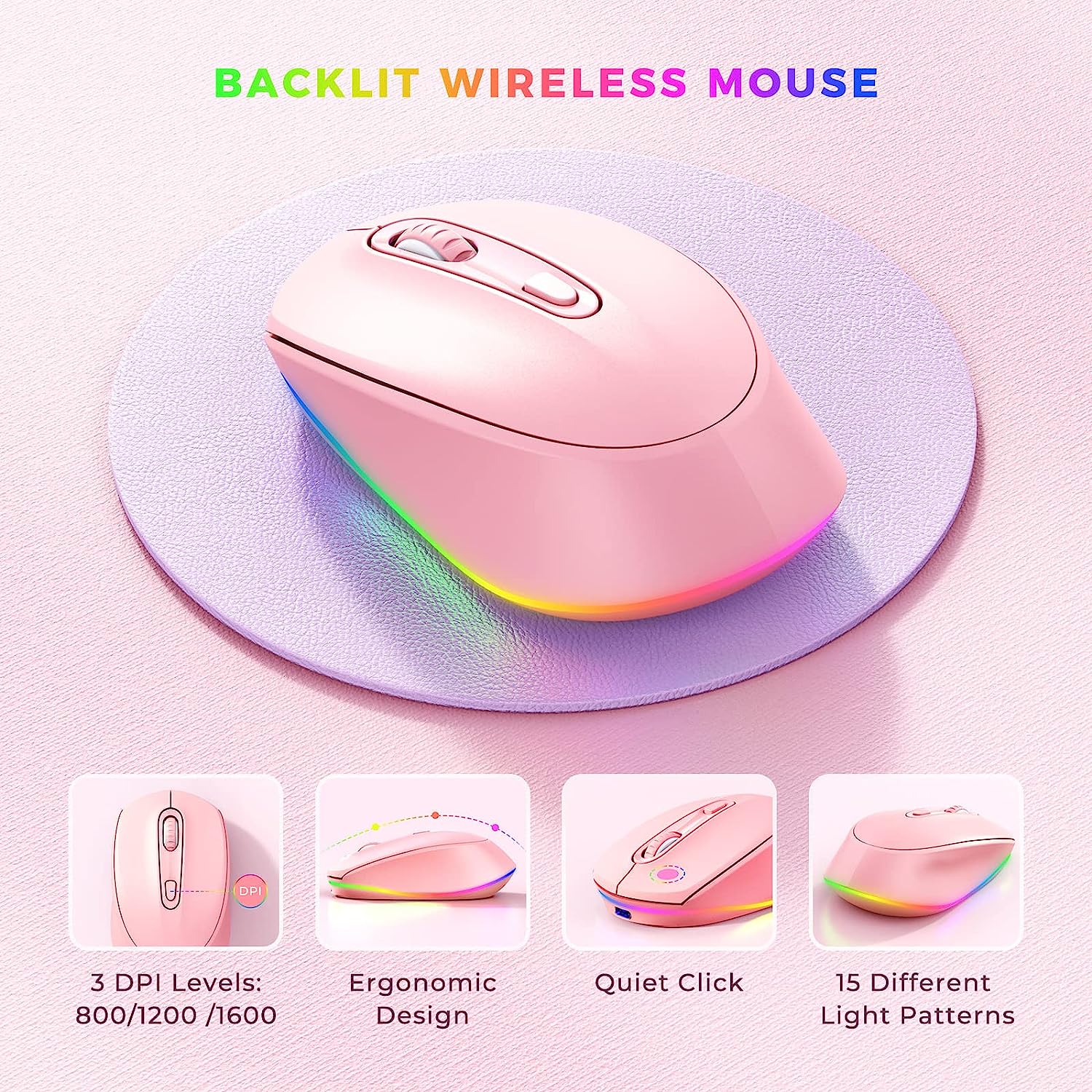 Seenda Wireless Backlit Keyboard Mouse Combo ProtoArc