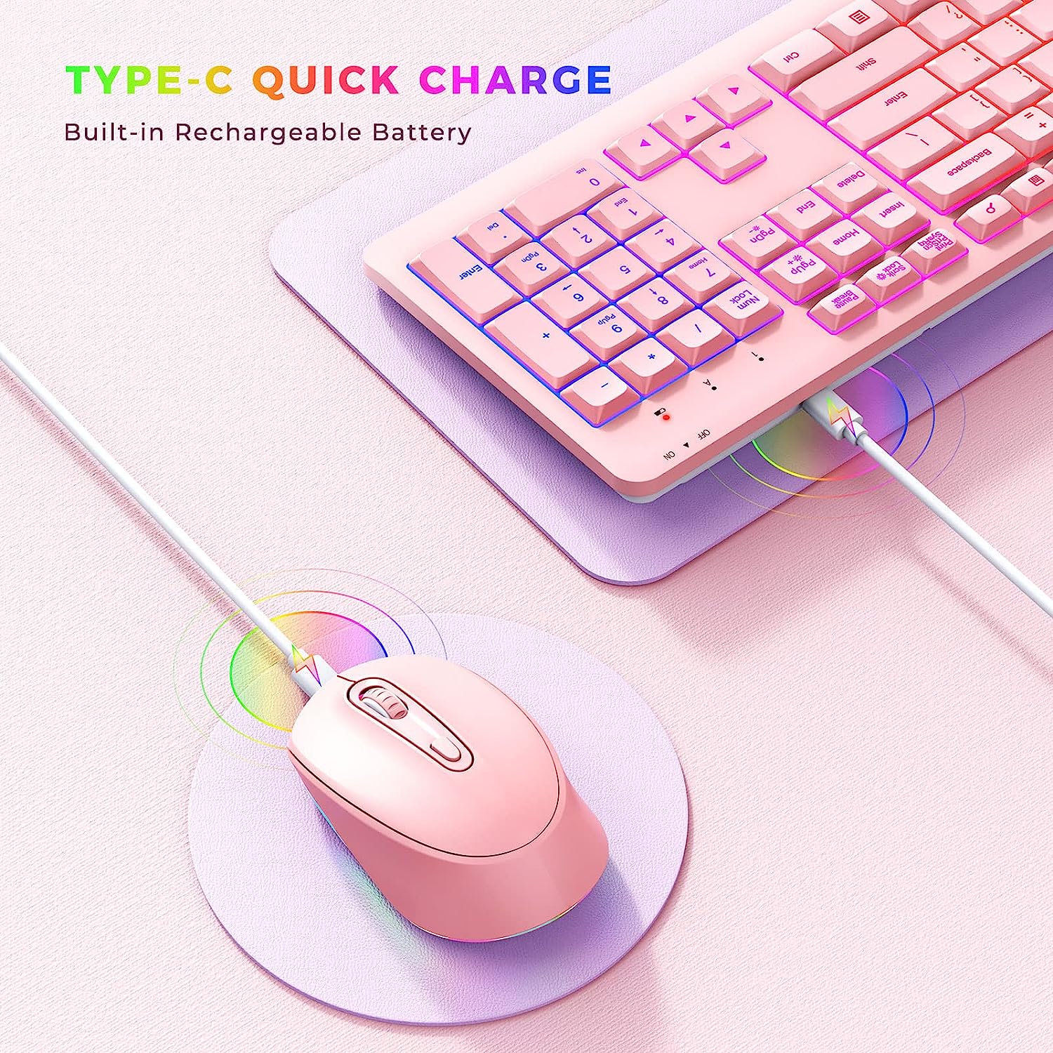 Seenda Wireless Backlit Keyboard Mouse Combo ProtoArc