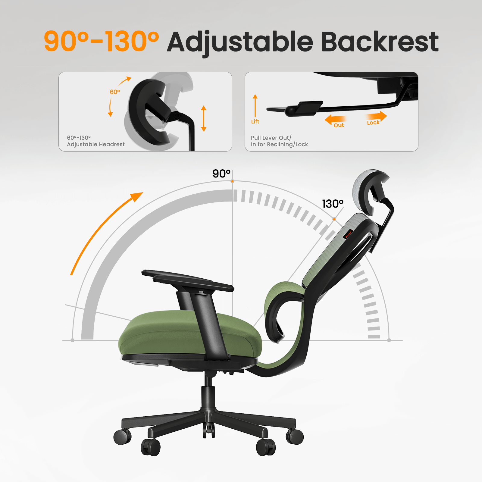 ProtoArc® EC100 Ergonomic Mesh Home Office Chair with Lumbar Support