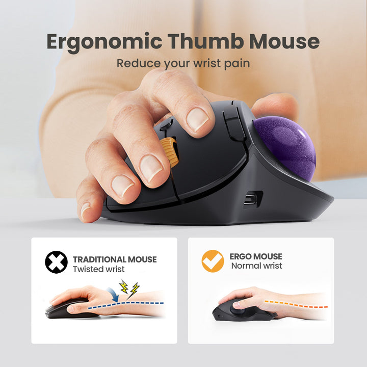 EM04 Ergonomic Bluetooth Trackball Mouse (Japan Version)