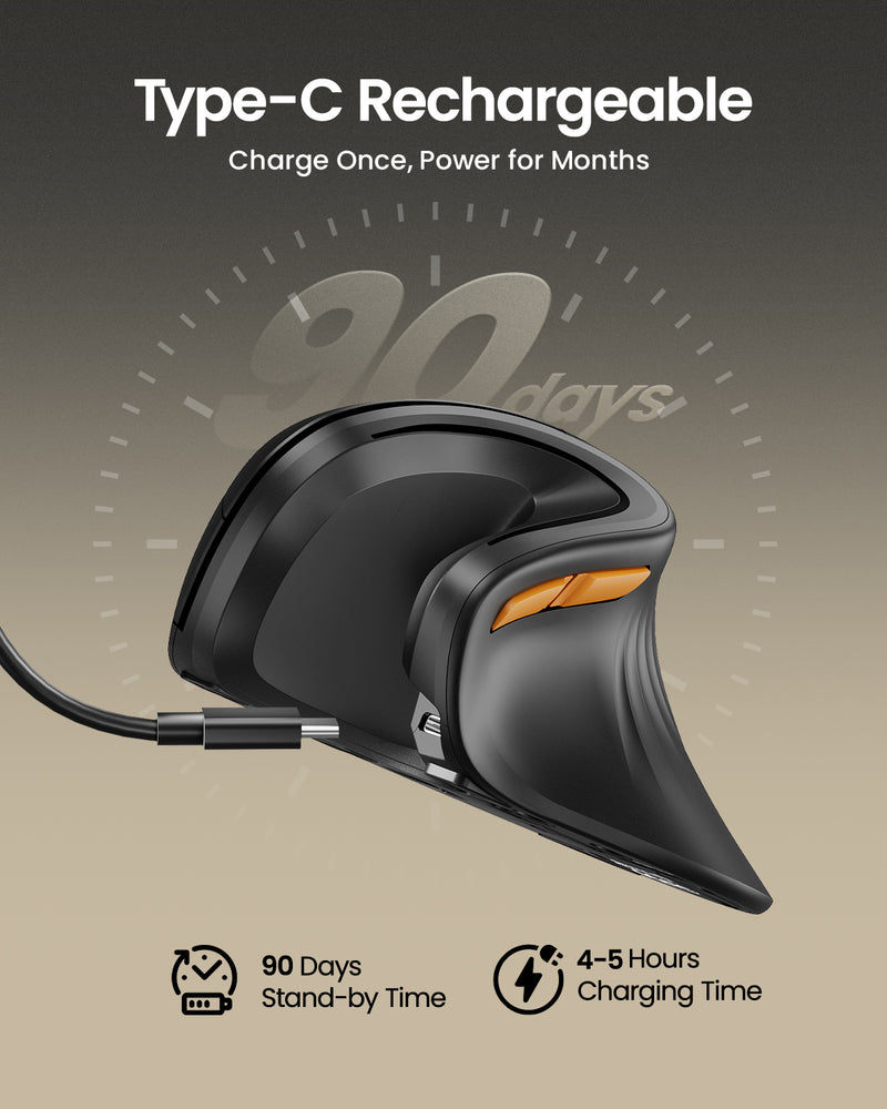 ProtoArc EM11 NL Negro Dorado con carga USB-C