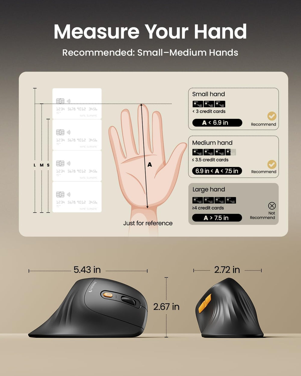 EM11 NL - Vertical Mouse for Small Hands - ProtoArc