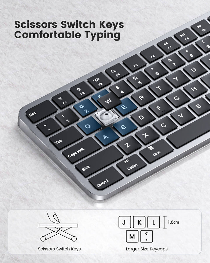 KM100-A Backlit Bluetooth Keyboard and Mouse Combo for Mac