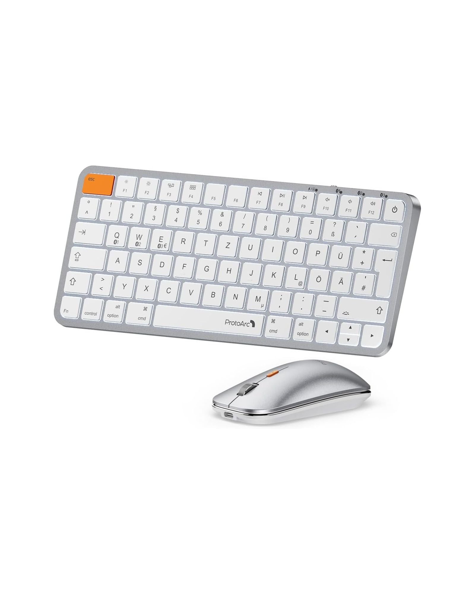 KM90-A Backlit Bluetooth Keyboard and Mouse for Mac