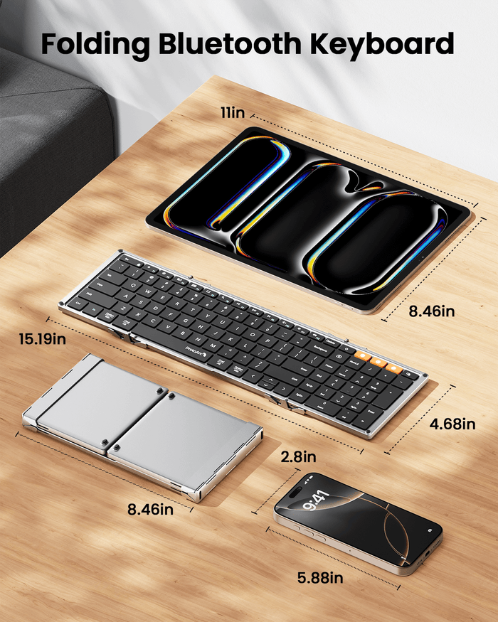 XK01 - Portable Full-Size Tri-Fold Keyboard - ProtoArc