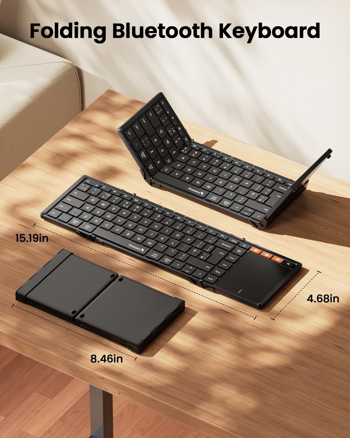 Foldable Bluetooth Keyboard with Touchpad | UK Layout – ProtoArc