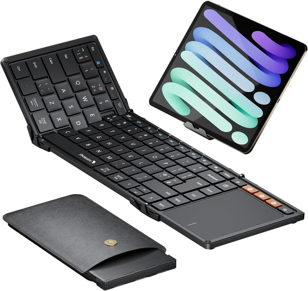 XK01 TP Foldable Bluetooth Keyboard with Touchpad (UK Layout)