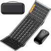 XKM01 Tri-Fold Bluetooth Keyboard and Mouse Combo with carrying case, DE layout.