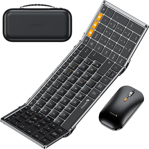 XKM01 Tri-Fold Bluetooth Tastatur und Maus Combo (DE Layout)