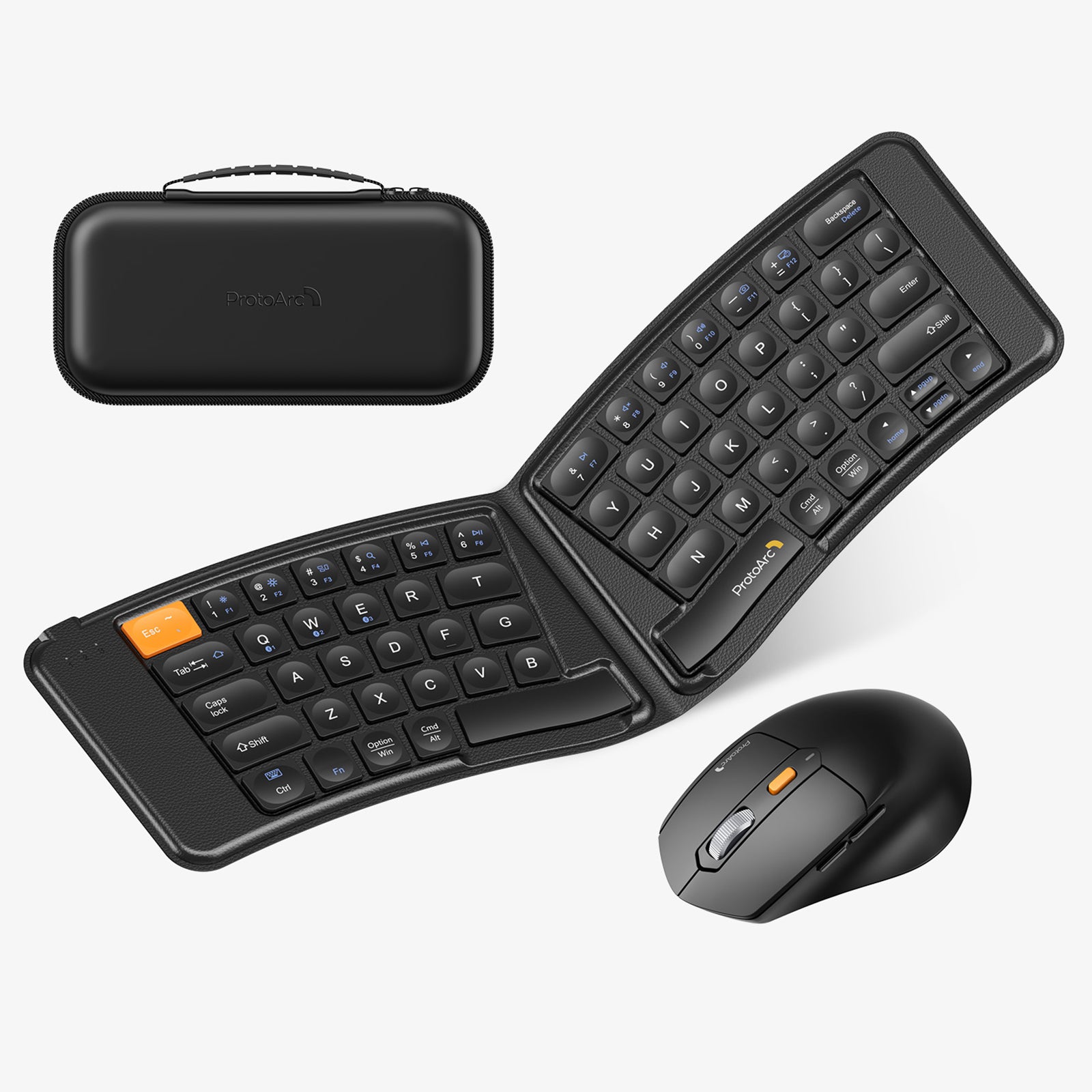 XKM03 | Ergonomic Foldable Bluetooth Keyboard & Mouse – ProtoArc