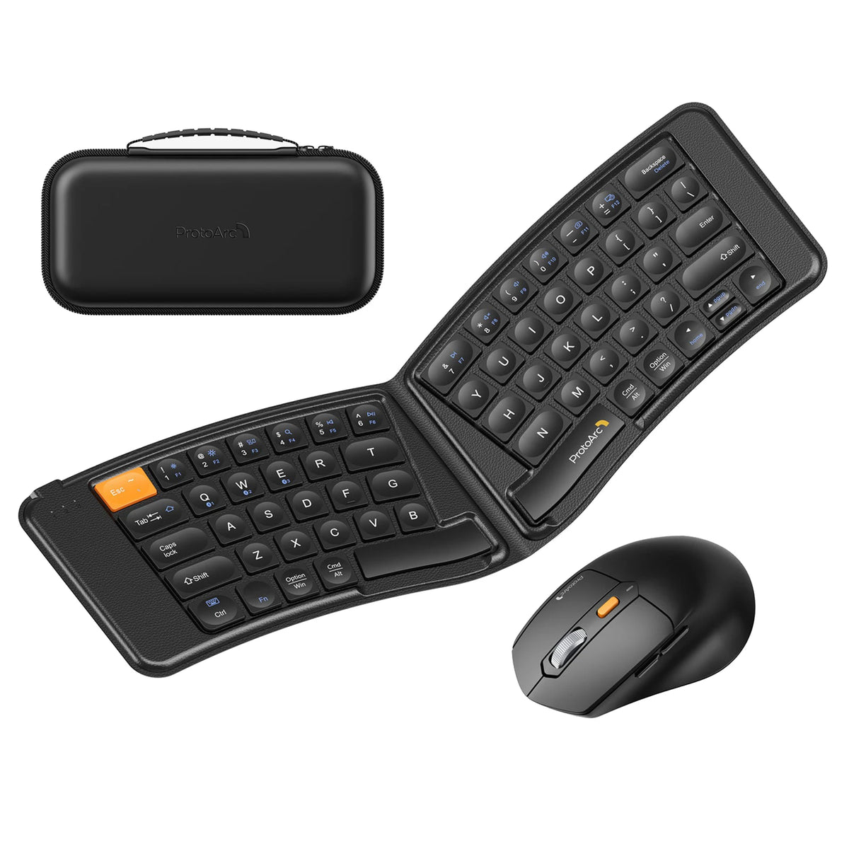 XKM03 - Ergonomic Split Foldable Keyboard & Mouse Combo - ProtoArc