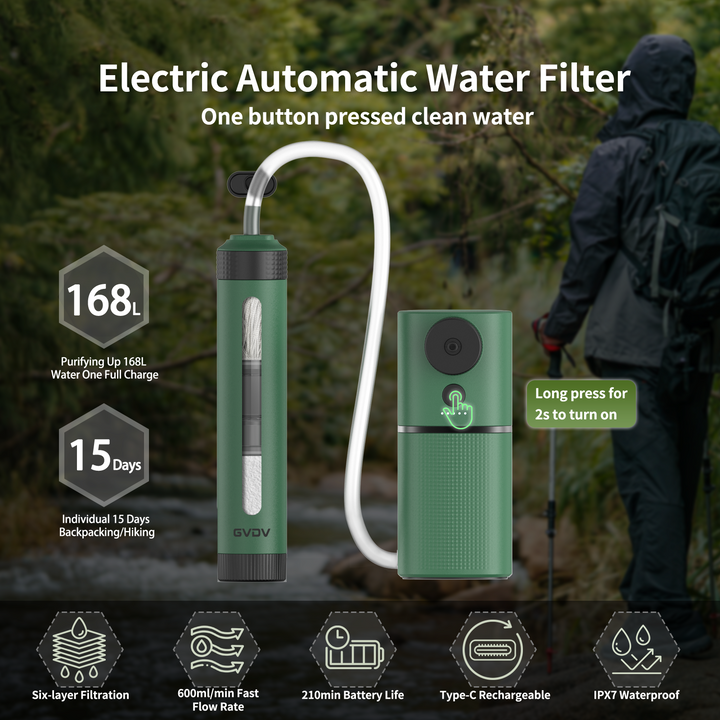 Electric Portable Water Filter - Green