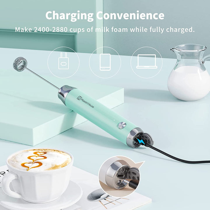 Electric Milk Frother Handheld, Maestri House USB Rechargeable