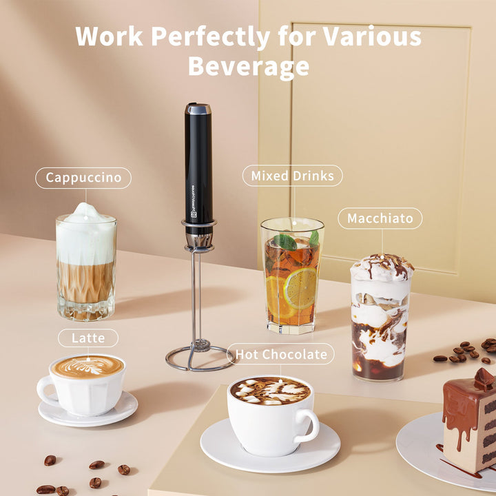 Usb Rechargeable Electric Milk Frother, Powerful Handheld Milk