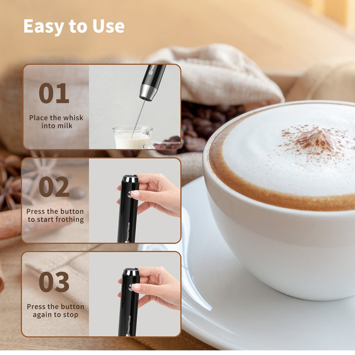 Frother Handheld, Electric Milk Frother, USB C Rechargeable Milk