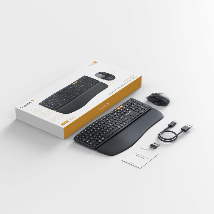 EKM02 Ergonomic Keyboard Mouse Combo Package