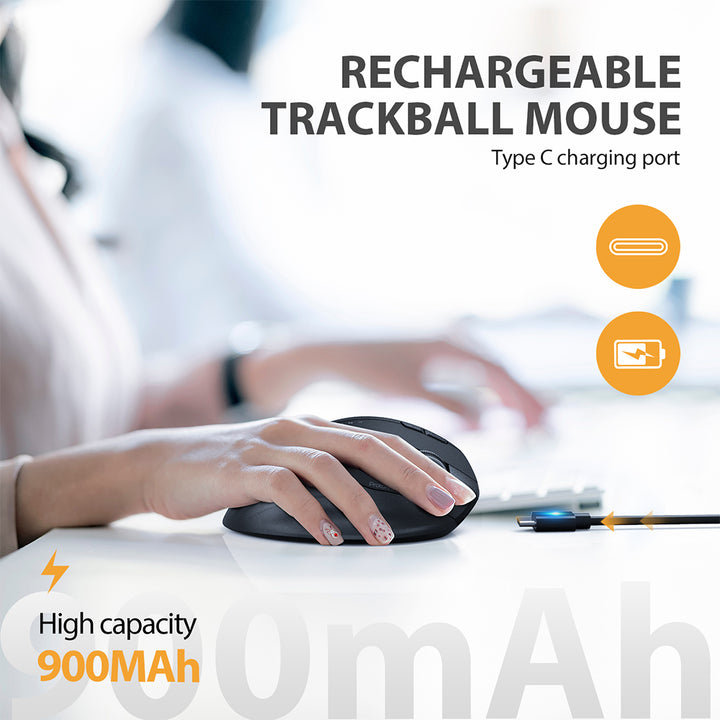 EM01 Advanced Wireless RGB Trackball Mouse