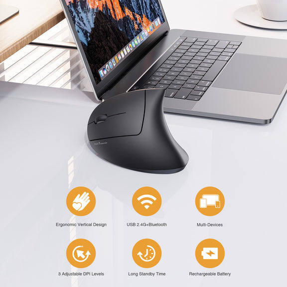 ProtoArc® EM13 Left Handed Wireless Ergonomic Vertical Mouse