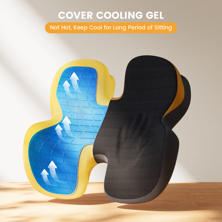 Alera®Cooling Gel Memory Foam Seat Cushion, Non-Slip Undercushion