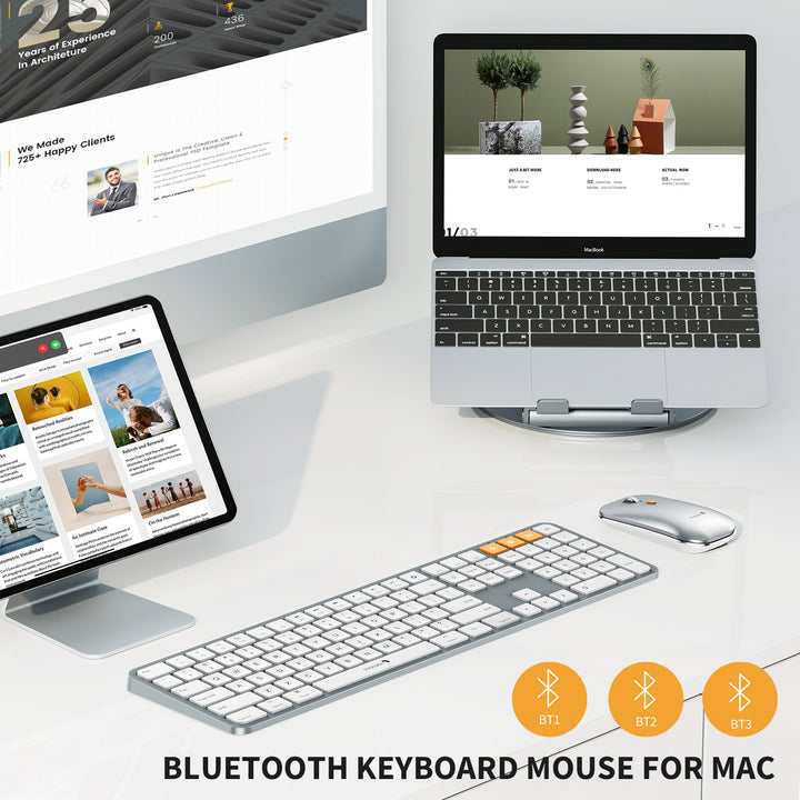 KM100-A Backlit Bluetooth Keyboard and Mouse Combo for Mac