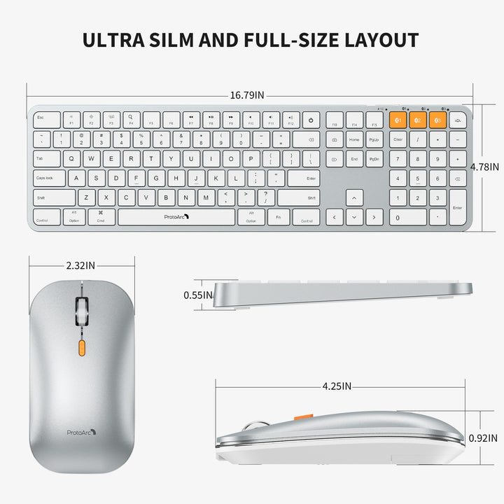 KM100-A Backlit Bluetooth Keyboard and Mouse Combo for Mac