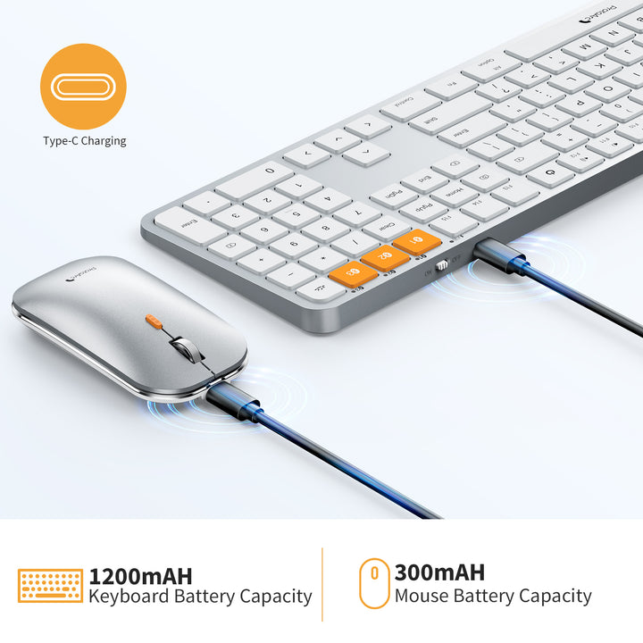 KM100-A Backlit Bluetooth Keyboard and Mouse Combo for Mac