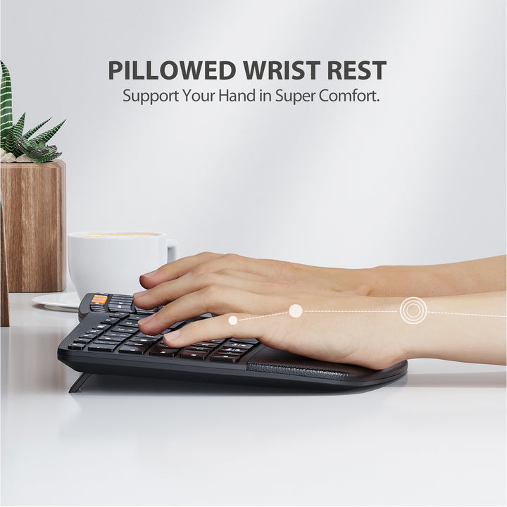 EK01 Advanced Ergonomic Keyboard Pillowed Wrist