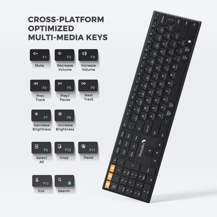 XK21 Left Handed Keyboard Optimized Multimedia Keys