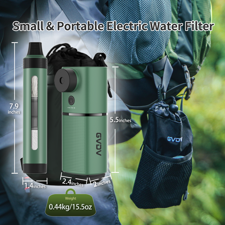 Electric Portable Water Filter - Green