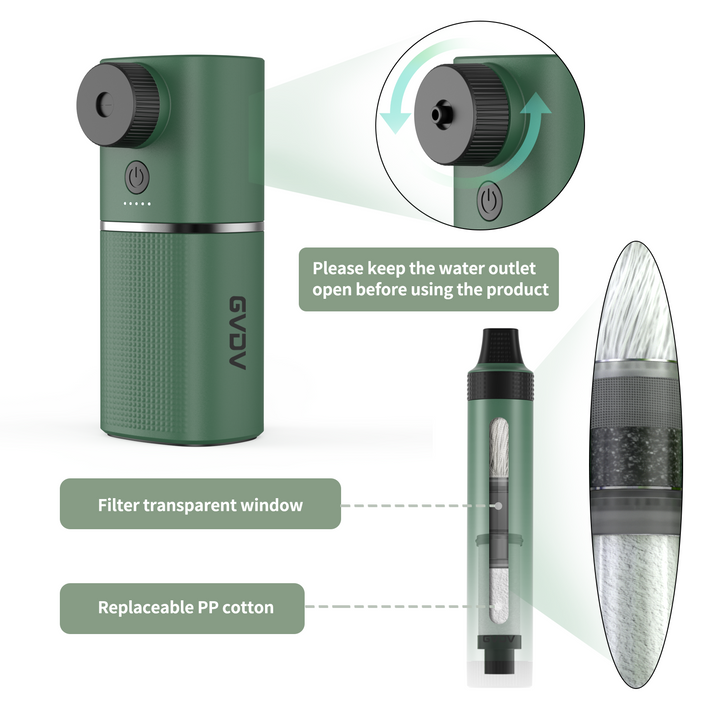 Electric Portable Water Filter - Green